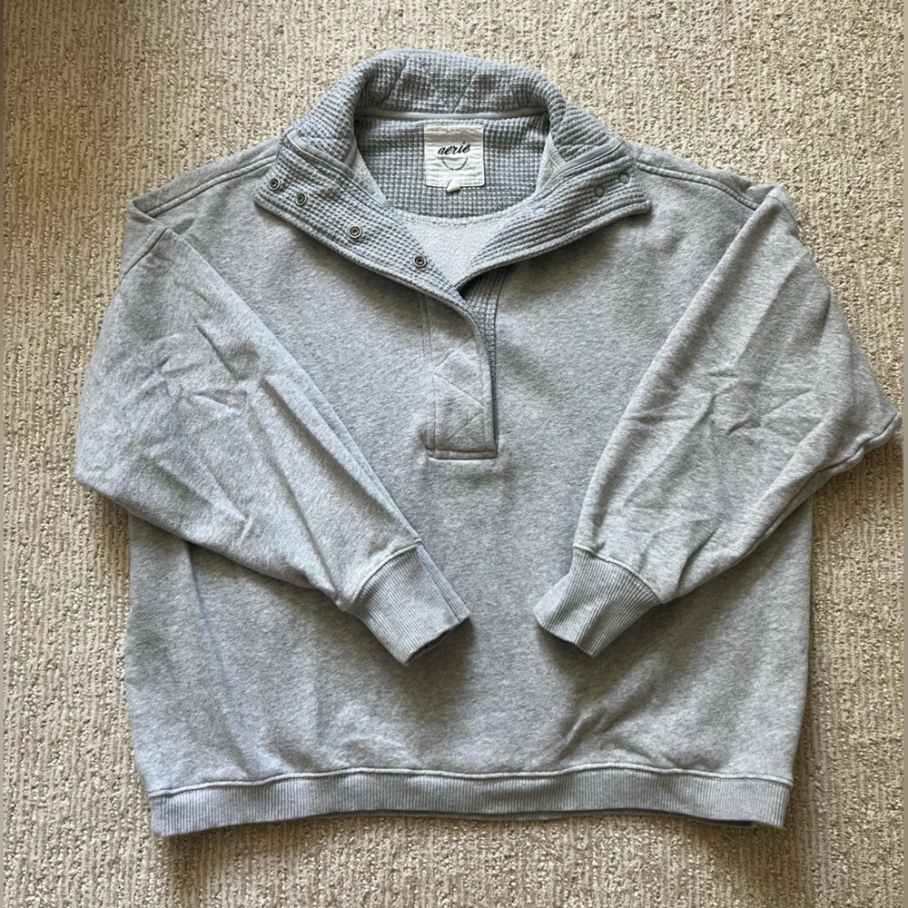 Aerie Getaway Quarter Snap Sweatshirt